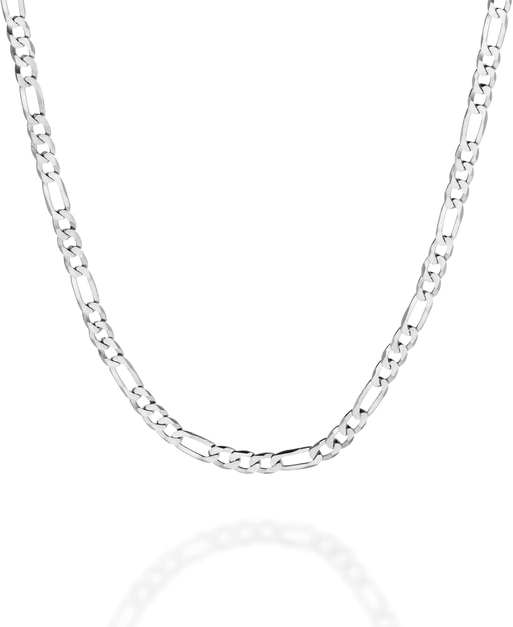 Quadri - Collana a Catena Figaro Diamantata Argento 925 da Uomo Donna larghezza 3.5 mm - lunghezza 41 | 45 | 51 | 56 | 61 cm con estensione di 5 cm - Made in Italy