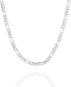 Quadri - Collana a Catena Figaro Diamantata Argento 925 da Uomo Donna larghezza 3.5 mm - lunghezza 41 | 45 | 51 | 56 | 61 cm con estensione di 5 cm - Made in Italy