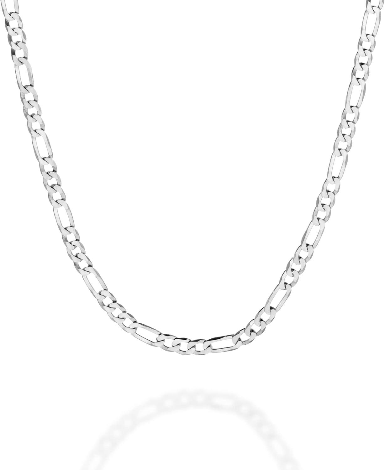 Quadri - Collana a Catena Figaro Diamantata Argento 925 da Uomo Donna larghezza 3.5 mm - lunghezza 41 | 45 | 51 | 56 | 61 cm con estensione di 5 cm - Made in Italy