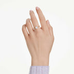 Swarovski Stilla Collezione bague cocktail, taille ronde, blanc