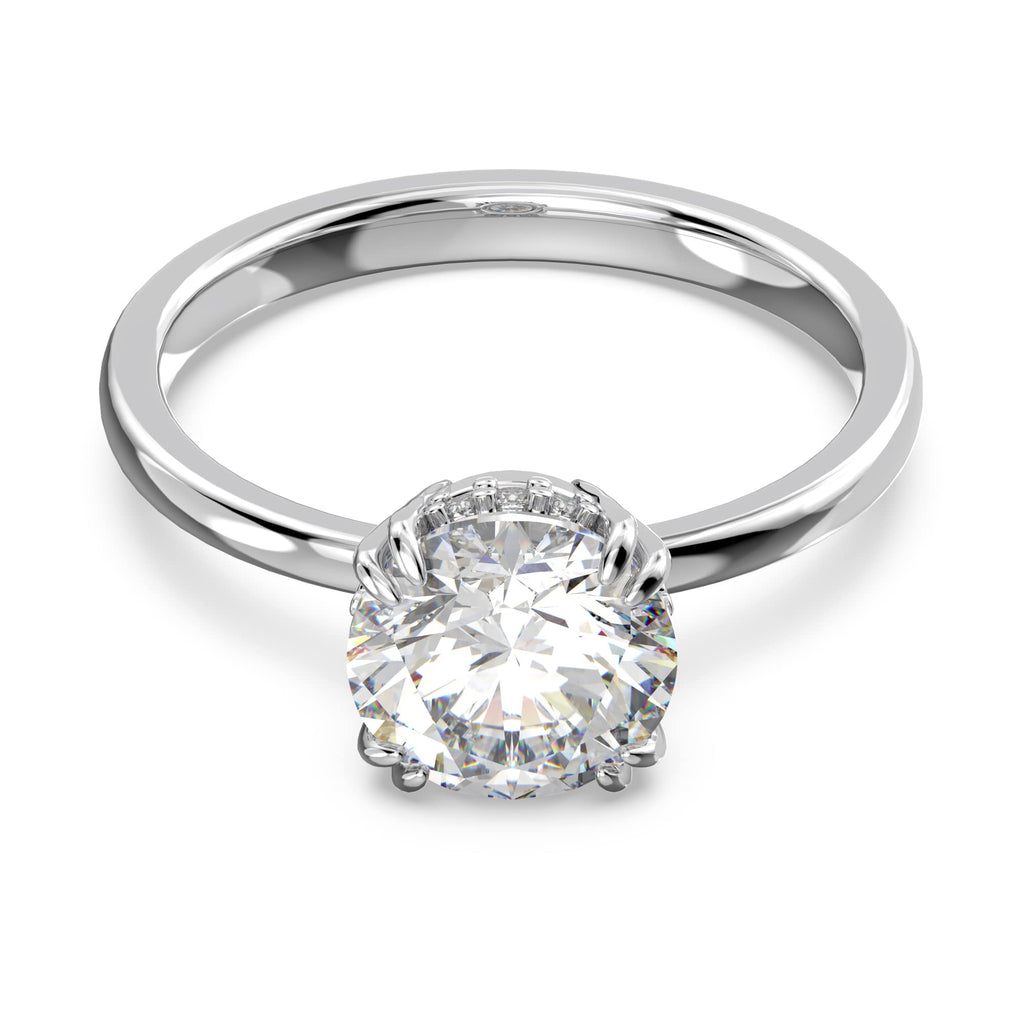 Swarovski Stilla Collezione bague cocktail, taille ronde, blanc