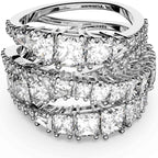 Swarovski Hyperbola bague, tailles mixtes, blanc, plaqué rhodium
