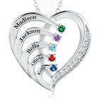 Easycosy Collana Personalizzata con Nome Inciso, Ciondolo a Cuore Personalizzato, Collana da Donna in Argento 925 per Mamma, Amica, Sorella, Moglie, Regalo per Natale Compleanno(2 nome)