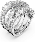 Swarovski Hyperbola bague, tailles mixtes, blanc, plaqué rhodium